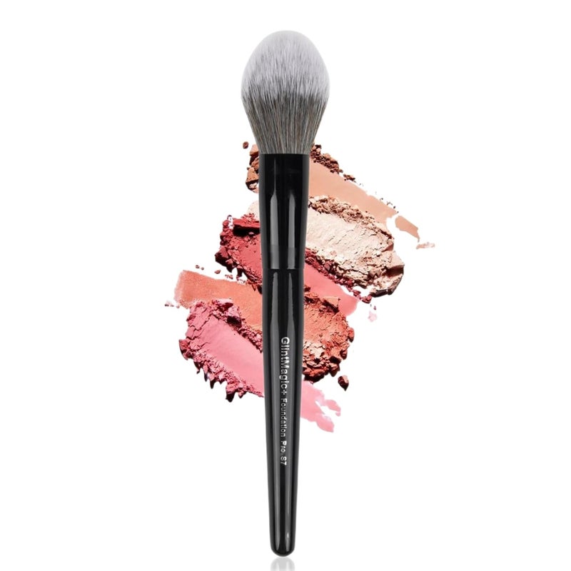 GlintMagic+ + Professional Powder Brush for Loose/Pressed Powder, Tapered Setting Powder Brush, Ultra-Soft Bristles Use for Blush & Bronzer Airbrush Finish, Mineral Makeup, Face Foundation&Contouring - Image 1
